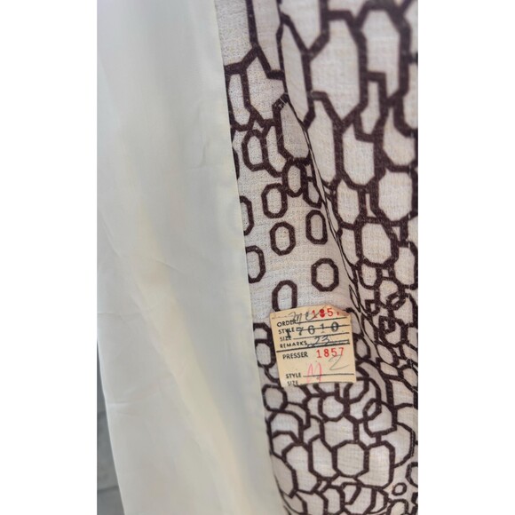 IMagnin Geometric Brown and Cream Trench from the 1960s or 1970s, Size Small ? - Picture 8 of 9
